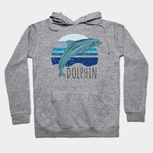 Dolphin on sea background Hoodie